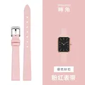 Bracelet montre cuir veau fin 6 à 24 mm étanche – Couleur du bracelet pink-silver