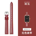 Bracelet montre cuir veau fin 6 à 24 mm étanche – Couleur du bracelet red-silver