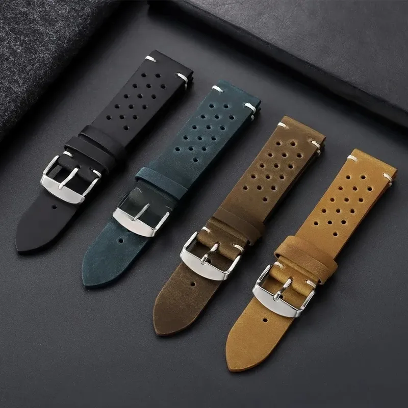 Bracelet montre cuir veau respirant 18 à 24 mm