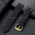 Bracelet montre cuir veau respirant 18 à 24 mm – Couleur du bracelet Black-Gold