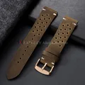 Bracelet montre cuir veau respirant 18 à 24 mm – Couleur du bracelet Dark Brown-Rosegold