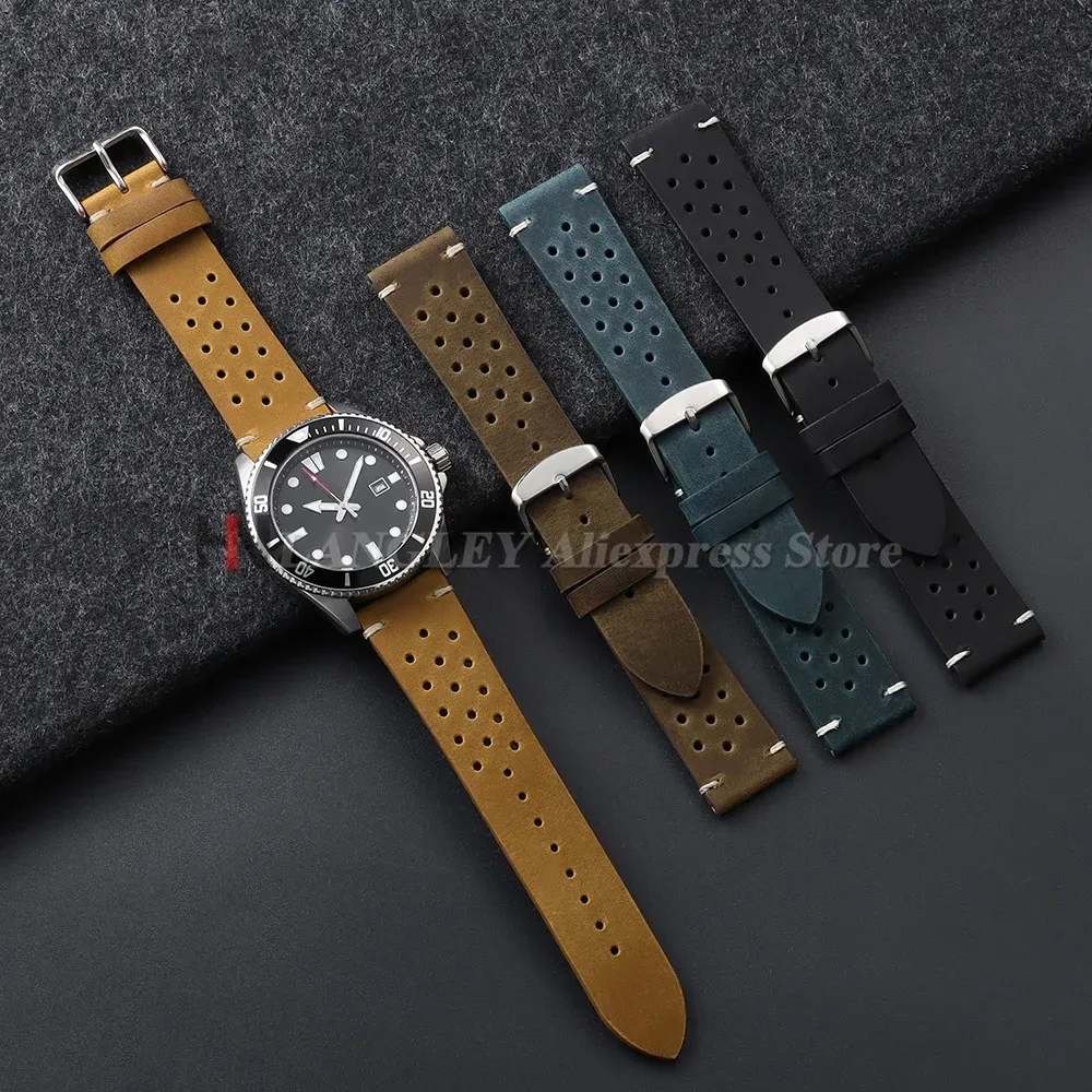 Bracelet montre cuir veau respirant 18 à 24 mm