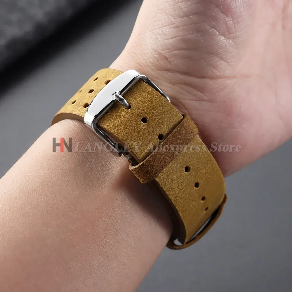 Bracelet montre cuir veau respirant 18 à 24 mm
