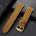 Bracelet montre cuir veau respirant 18 à 24 mm – Couleur du bracelet Light Brown-Gold