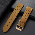 Bracelet montre cuir veau respirant 18 à 24 mm – Couleur du bracelet Light Brown-Rosegold