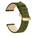 Bracelet montre cuir véritable 14 à 22 mm – Band Color Army Green 3
