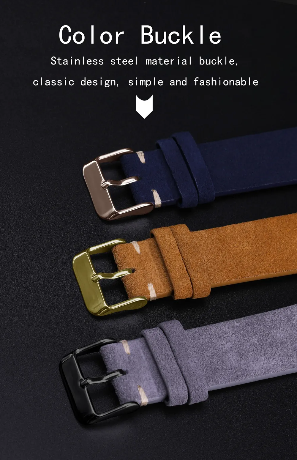 Bracelet montre cuir véritable 14 à 22 mm