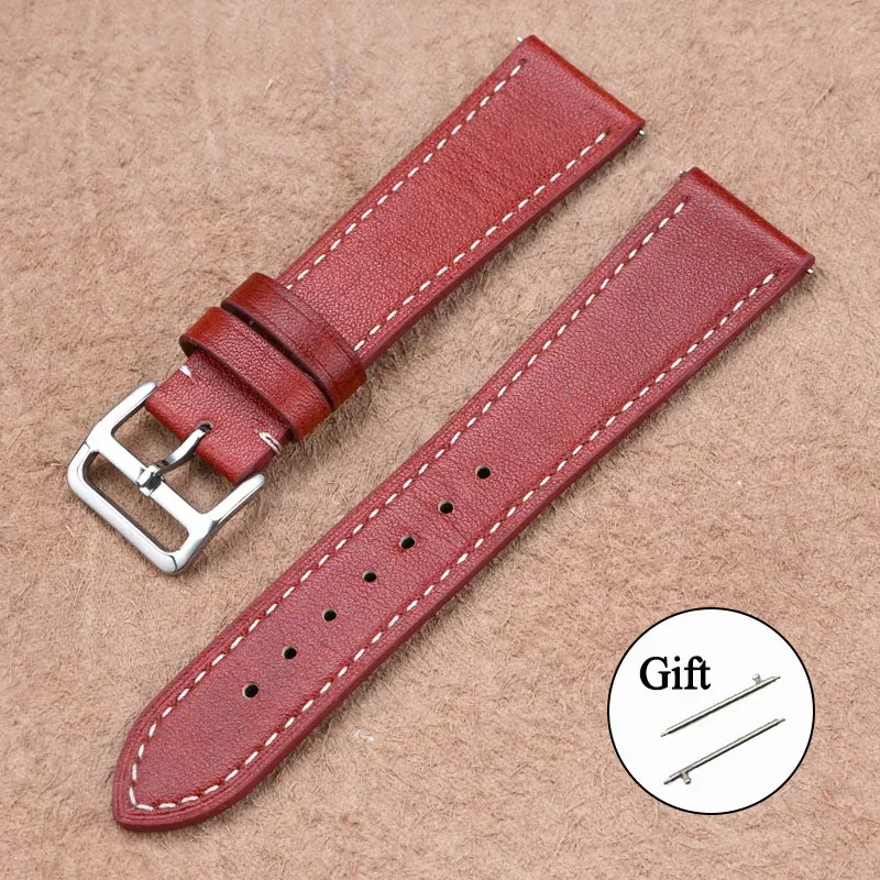 Bracelet montre cuir véritable 17 à 22 mm rétro
