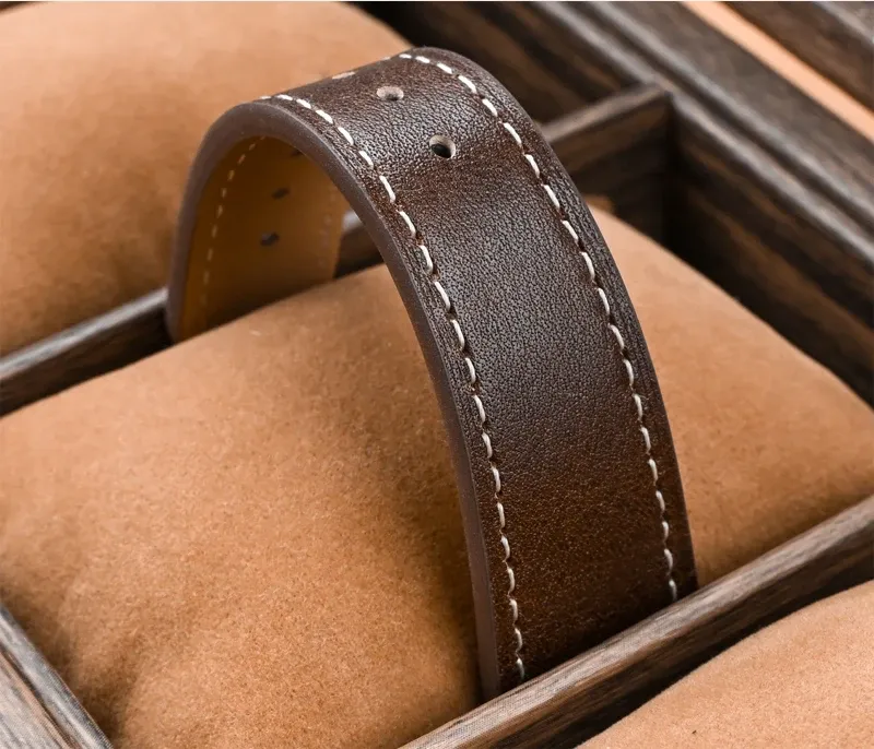 Bracelet montre cuir véritable 17 à 22 mm rétro