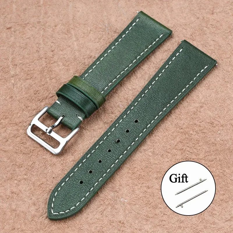 Bracelet montre cuir véritable 17 à 22 mm rétro