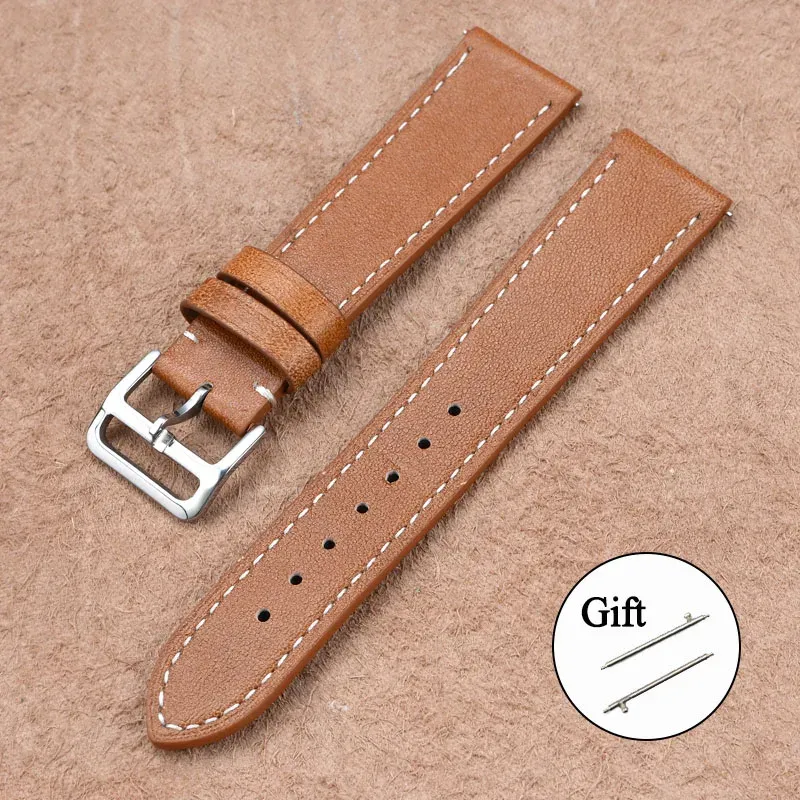 Bracelet montre cuir véritable 17 à 22 mm rétro