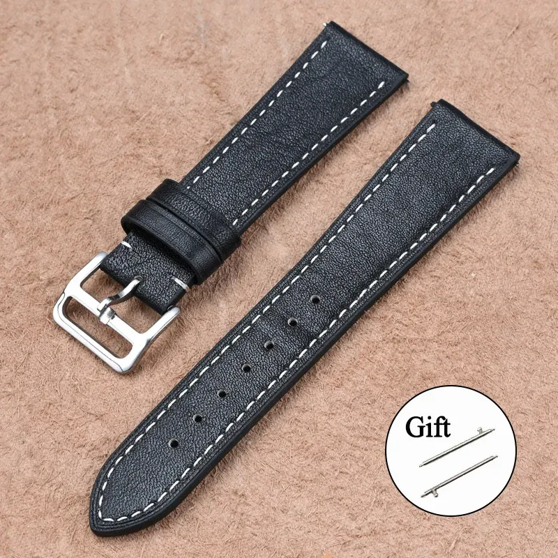 Bracelet montre cuir véritable 17 à 22 mm rétro