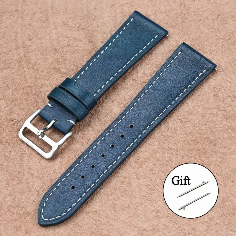Bracelet montre cuir véritable 17 à 22 mm rétro