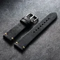 Bracelet montre cuir véritable 18 à 22 mm – Couleur du bracelet black belt