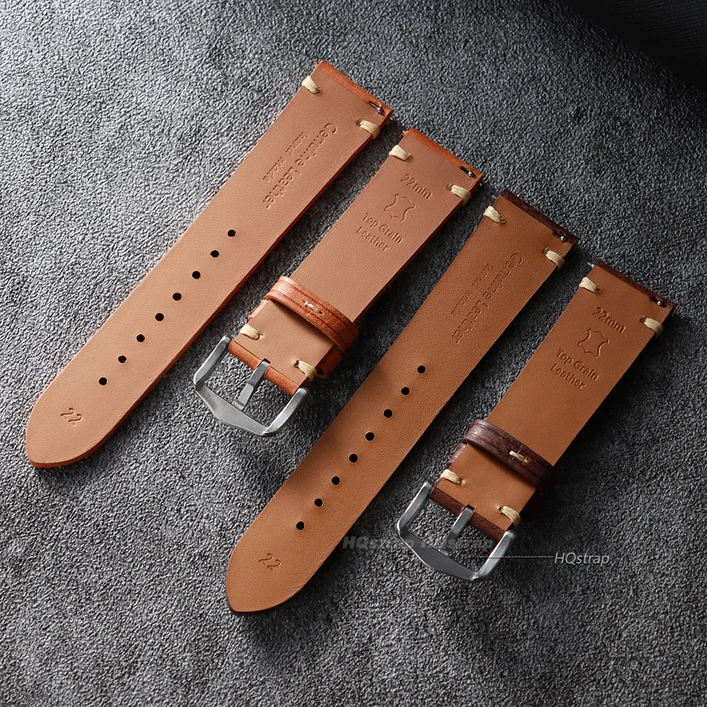 Bracelet montre cuir véritable 18 à 22 mm