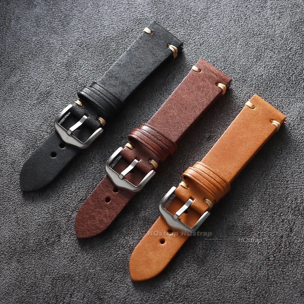 Bracelet montre cuir véritable 18 à 22 mm