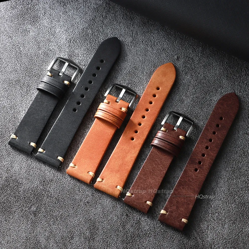 Bracelet montre cuir véritable 18 à 22 mm