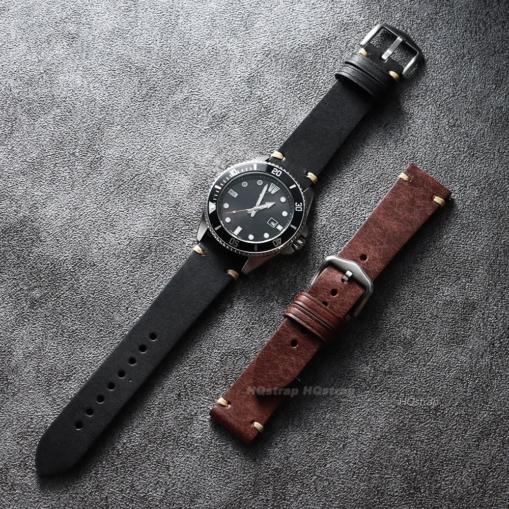 Bracelet montre cuir véritable 18 à 22 mm