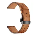 Bracelet montre cuir véritable 20 à 22 mm – Couleur Black button brown