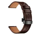Bracelet montre cuir véritable 20 à 22 mm – Couleur Black button coffee