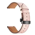 Bracelet montre cuir véritable 20 à 22 mm – Couleur Black button pink