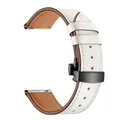 Bracelet montre cuir véritable 20 à 22 mm – Couleur Black button white