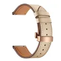 Bracelet montre cuir véritable 20 à 22 mm – Couleur Rose button apricot