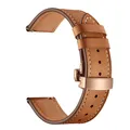 Bracelet montre cuir véritable 20 à 22 mm – Couleur Rose button brown