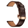 Bracelet montre cuir véritable 20 à 22 mm – Couleur Rose button coffee