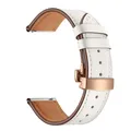 Bracelet montre cuir véritable 20 à 22 mm – Couleur Rose button white