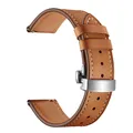 Bracelet montre cuir véritable 20 à 22 mm – Couleur Silver button brown