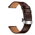 Bracelet montre cuir véritable 20 à 22 mm – Couleur Silver button coffee