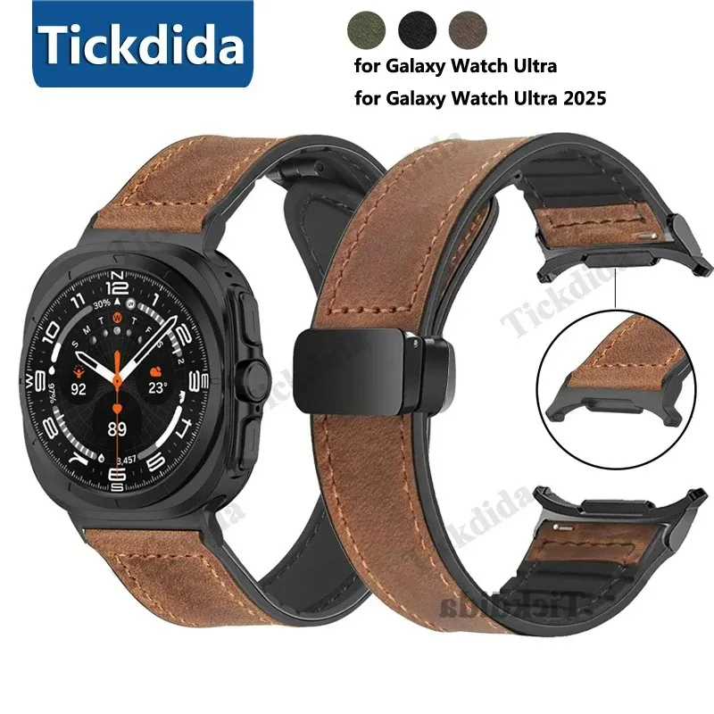 Bracelet montre cuir véritable 47 mm pour Samsung Galaxy Watch
