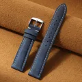 Bracelet montre cuir vintage 14 à 24 mm – Couleur du bracelet Bleu