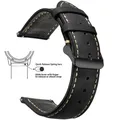 Bracelet montre cuir vintage 14 à 24 mm boucle rapide – Couleur du bracelet Crafted Black 2