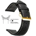 Bracelet montre cuir vintage 14 à 24 mm boucle rapide – Couleur du bracelet Crafted Black 3