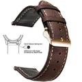 Bracelet montre cuir vintage 14 à 24 mm boucle rapide – Couleur du bracelet Dark Brown 4