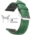 Bracelet montre cuir vintage 14 à 24 mm boucle rapide – Couleur du bracelet Dark Green 1
