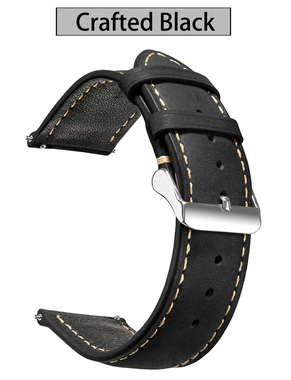 Bracelet montre cuir vintage 14 à 24 mm boucle rapide