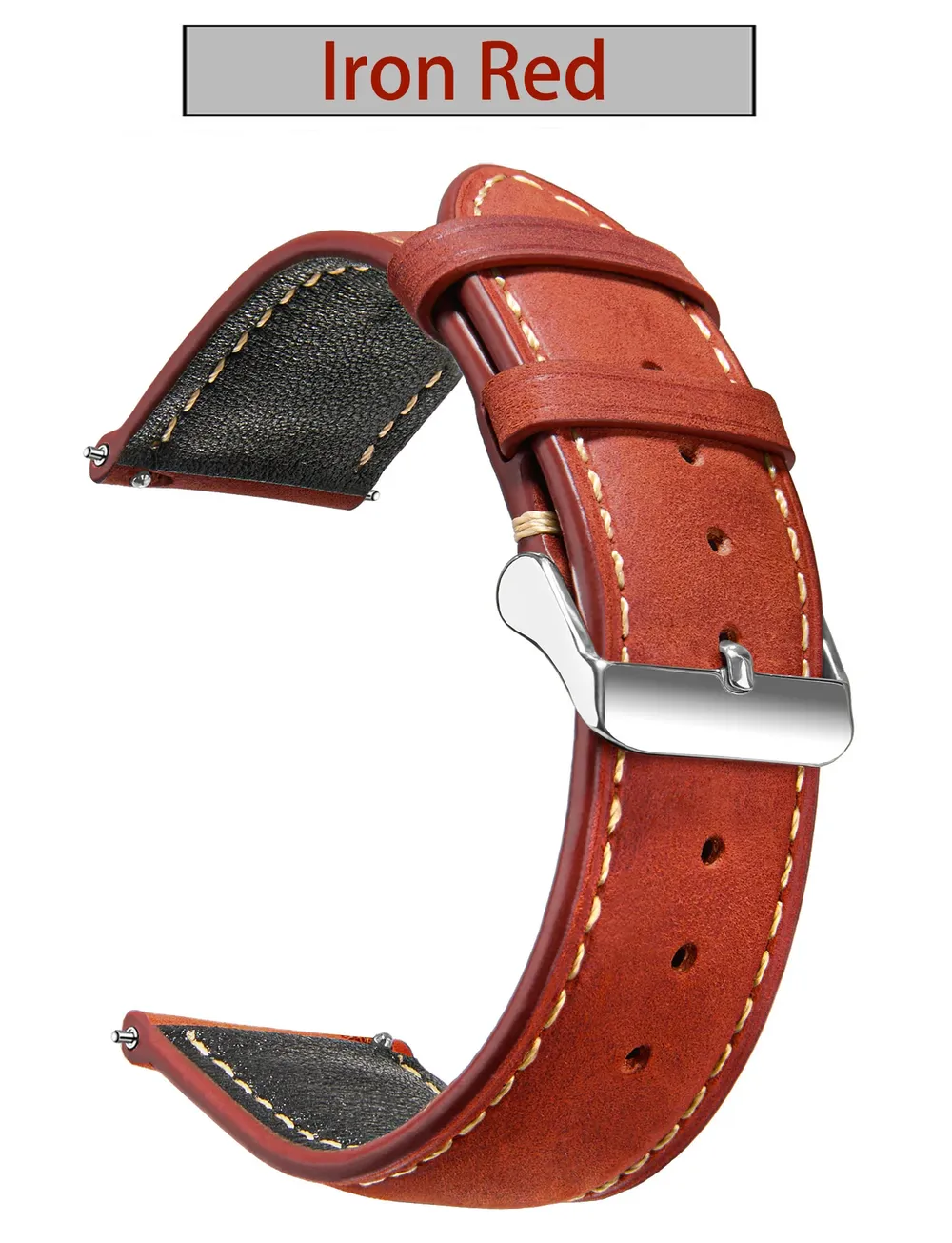 Bracelet montre cuir vintage 14 à 24 mm boucle rapide