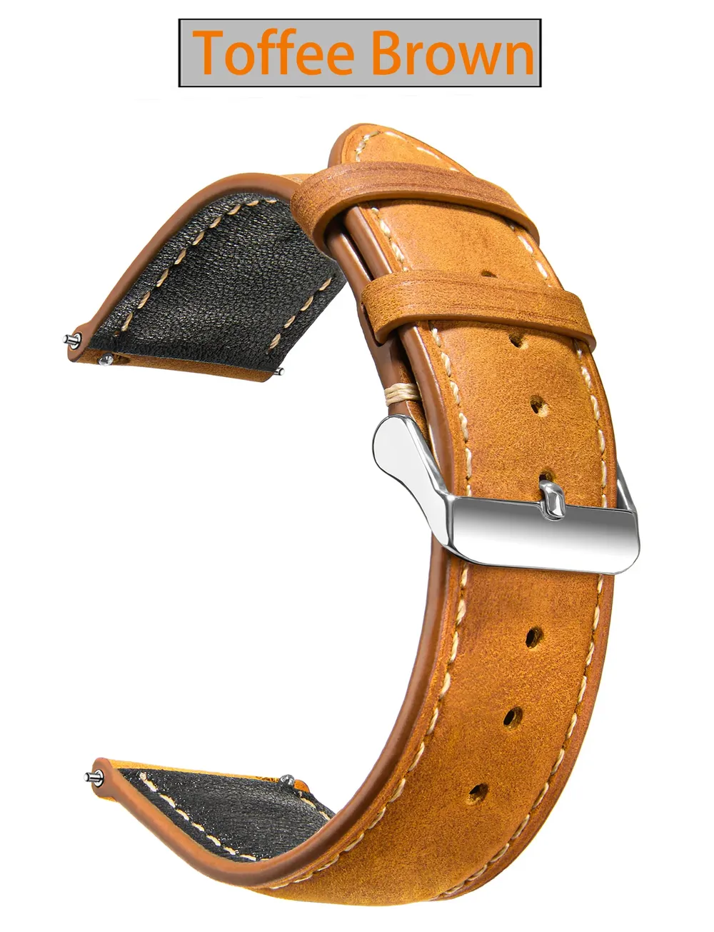 Bracelet montre cuir vintage 14 à 24 mm boucle rapide