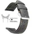Bracelet montre cuir vintage 14 à 24 mm boucle rapide – Couleur du bracelet Elegant Grey 1