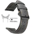 Bracelet montre cuir vintage 14 à 24 mm boucle rapide – Couleur du bracelet Elegant Grey 2
