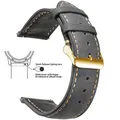 Bracelet montre cuir vintage 14 à 24 mm boucle rapide – Couleur du bracelet Elegant Grey 3