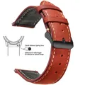 Bracelet montre cuir vintage 14 à 24 mm boucle rapide – Couleur du bracelet Iron Red 2