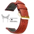 Bracelet montre cuir vintage 14 à 24 mm boucle rapide – Couleur du bracelet Iron Red 3
