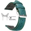 Bracelet montre cuir vintage 14 à 24 mm boucle rapide – Couleur du bracelet School Blue 1