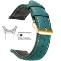 Bracelet montre cuir vintage 14 à 24 mm boucle rapide – Couleur du bracelet School Blue 3
