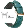 Bracelet montre cuir vintage 14 à 24 mm boucle rapide – Couleur du bracelet School Blue 4