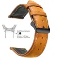 Bracelet montre cuir vintage 14 à 24 mm boucle rapide – Couleur du bracelet Toffee Brown 2